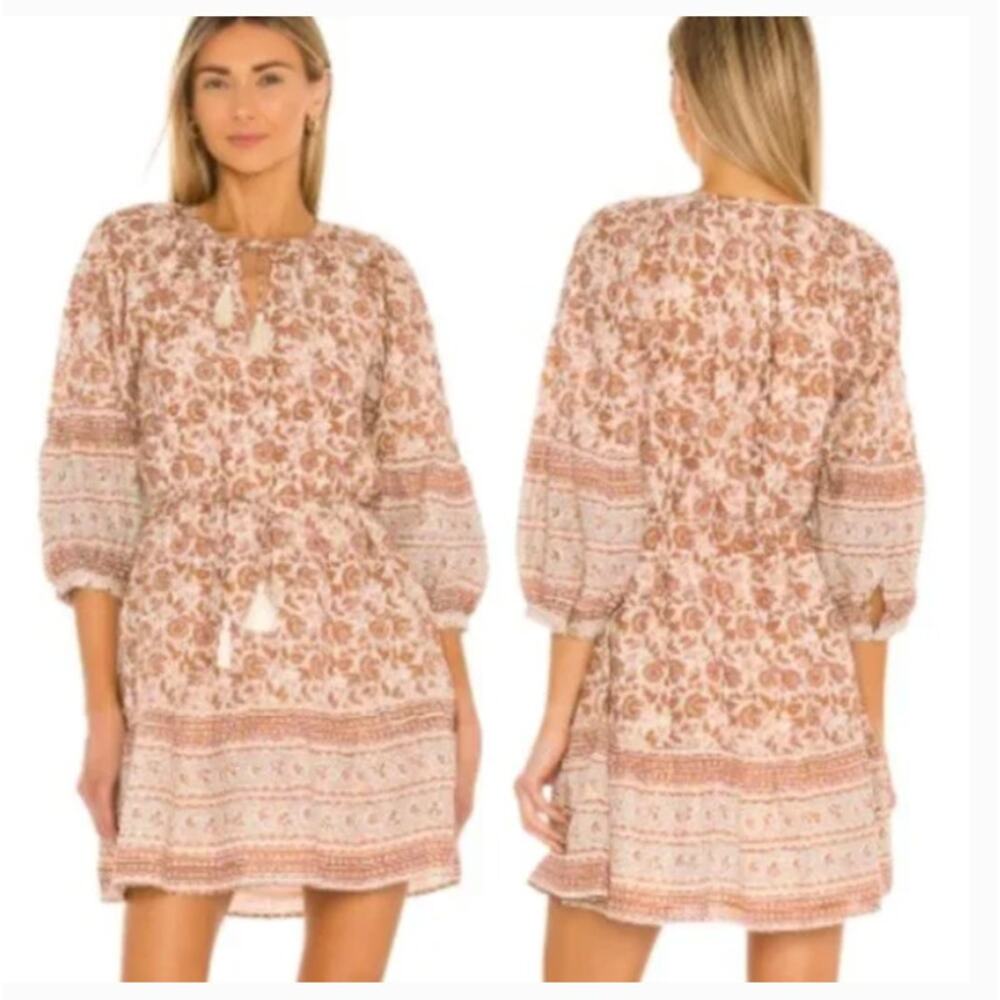 Cleobella Rosy Mini Brown Orange Floral Dress Womens Large